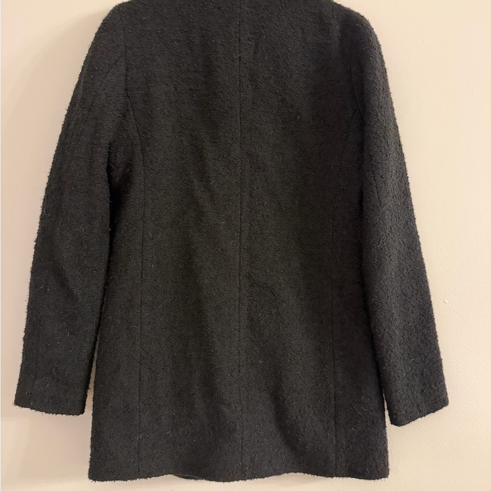 Carine Roitfeld for UNIQLO Wool Blend Boucle Black Coat - Small - Picture 4 of 5